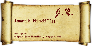 Jamrik Mihály névjegykártya